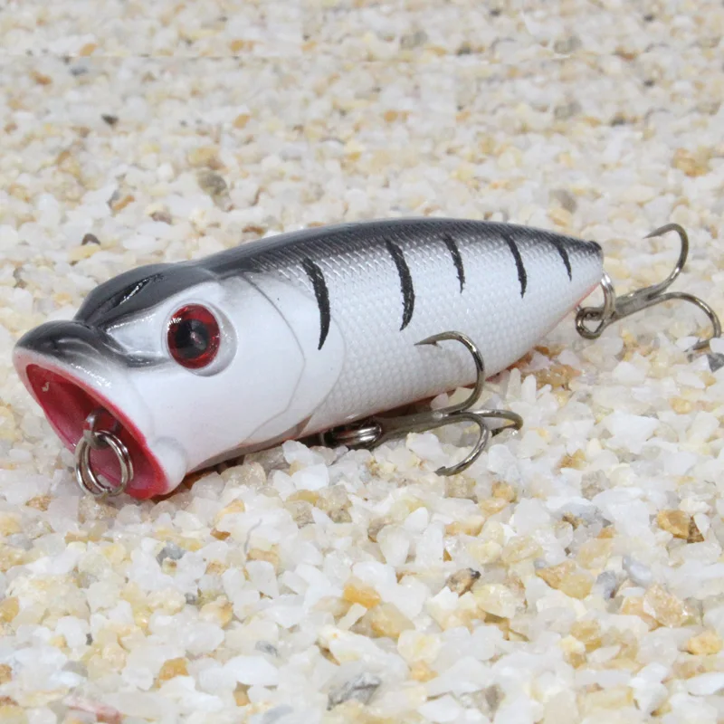 

Hot 1pcs Fishing Lures 7cm/12g Topwater Popper Bait 17 Color Hard Bait Artificial Wobblers Plastic Fishing Tackle With 6# Hooks