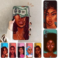sexy fashion black girls phone cover hull for samsung galaxy s8 s9 s10e s20 s21 s5 s30 plus s20 fe 5g lite ultra black soft case