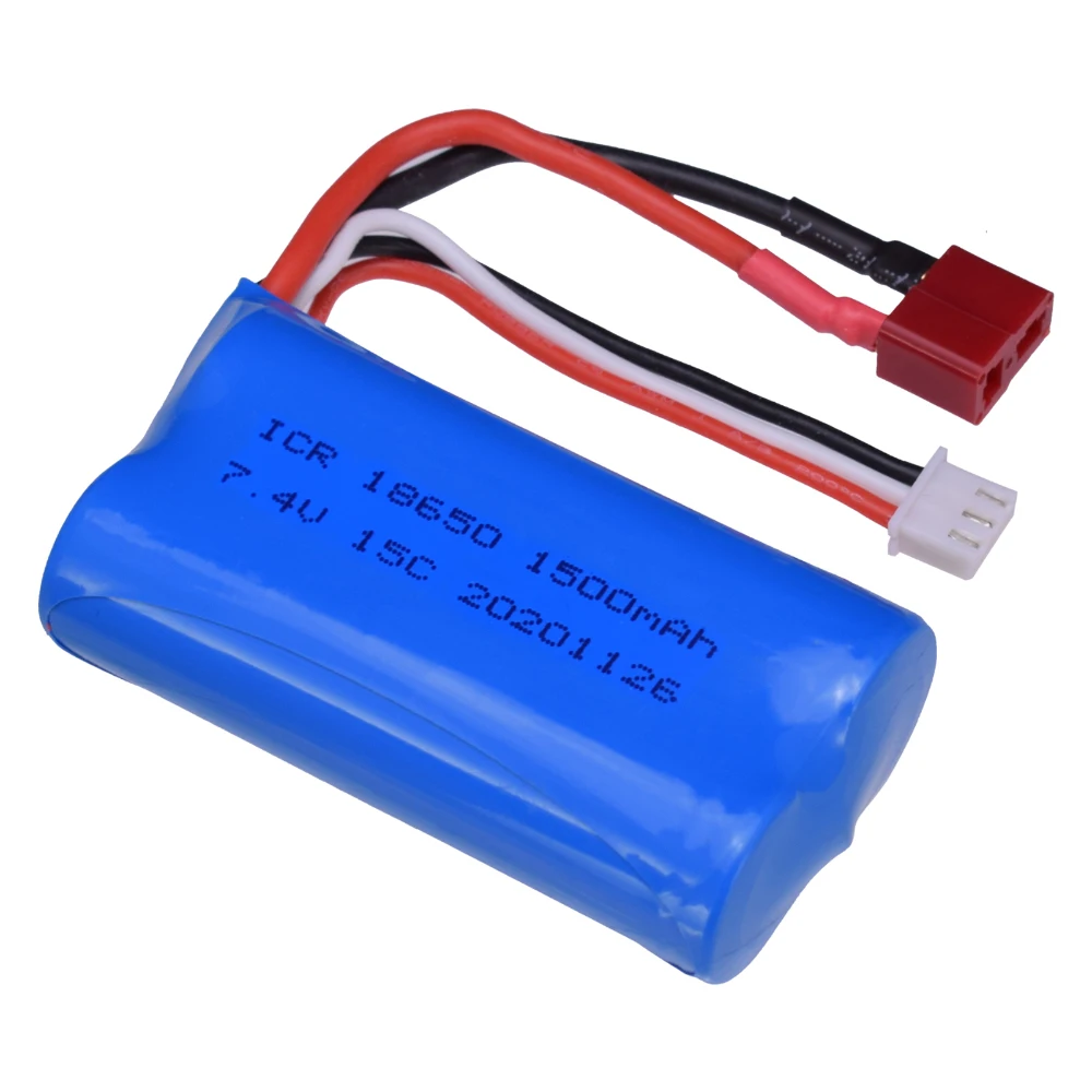 

Hot 2PCS LiPo Battery for WLtoys 12428 12403 High Speed RC Car 7.4V 1500Mah 18650 T Deans Plug