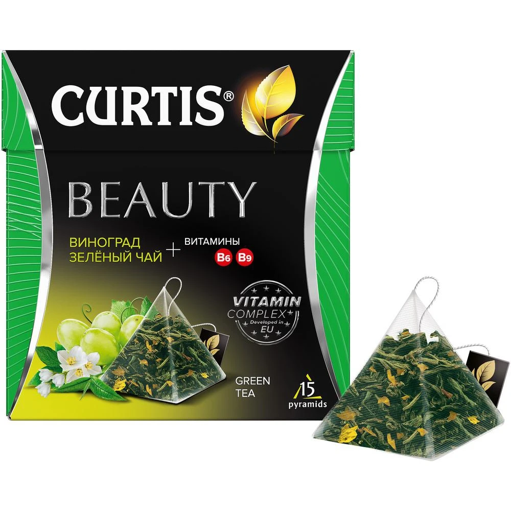 Чай зеленый в пирамидках CURTIS &quotBeauty" 15 пирамидок |