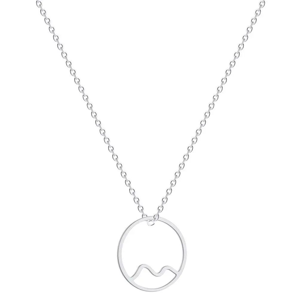 Chereda волнистое ожерелье из нержавеющей стали Летняя Пляжная роза подвеска для