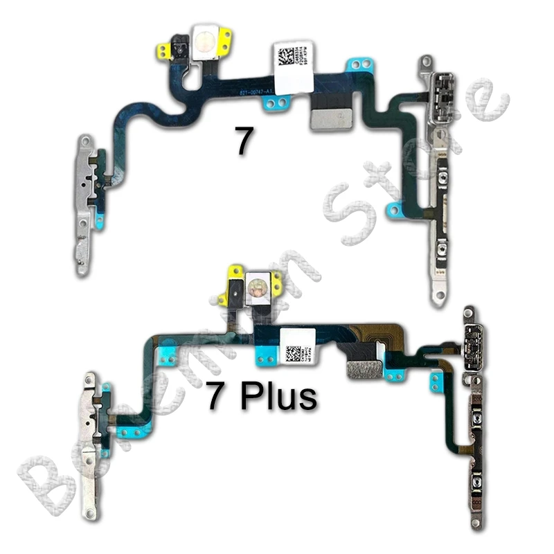 Шлейф питания для iPhone 6, 6s, 7, 8 Plus, 5C, 5, 5S, SE, 7G, 8G, 6G, кнопка отключения звука и Кнопки громкости, гибкий кабель питания с металлическими деталями