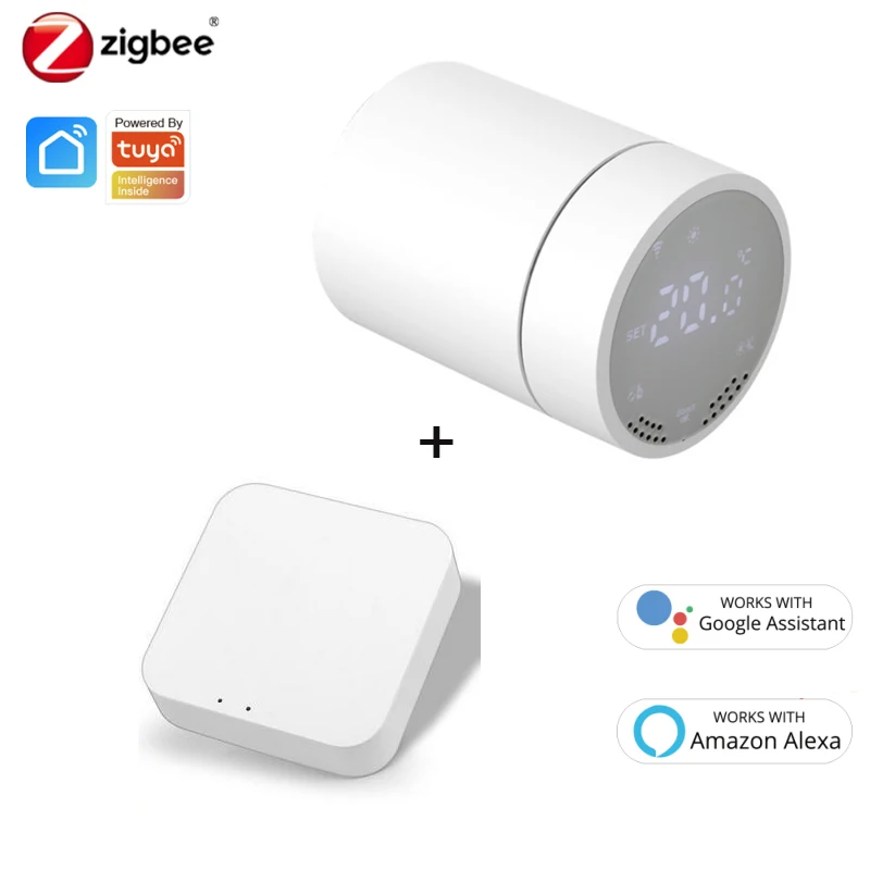 

Термостатический клапан радиатора Tuya ZigBee TRV с 3 программируемыми головками