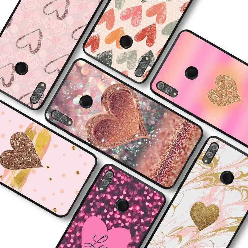 

Glitter Love Phone Case For Huawei honor 10Lite 10i 20 8x 10 Funda for Honor 9lite 9xpro Back Coque