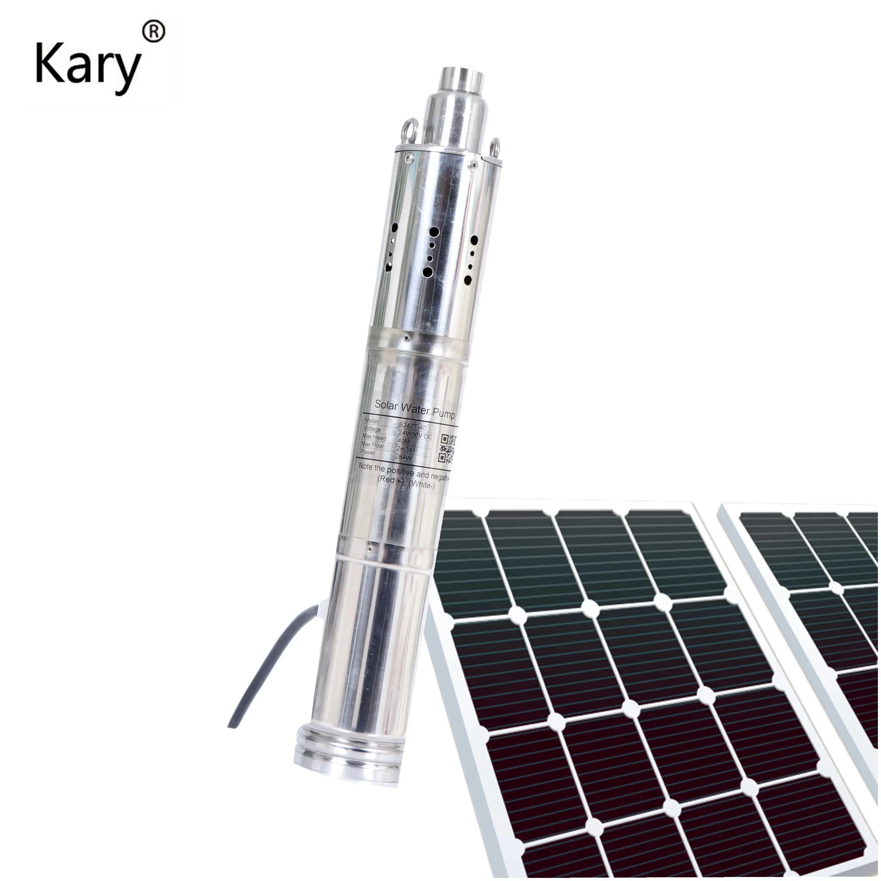 Погружной водяной насос для сельскохозяйственного орошения kary dc solar 24 в max lift 120