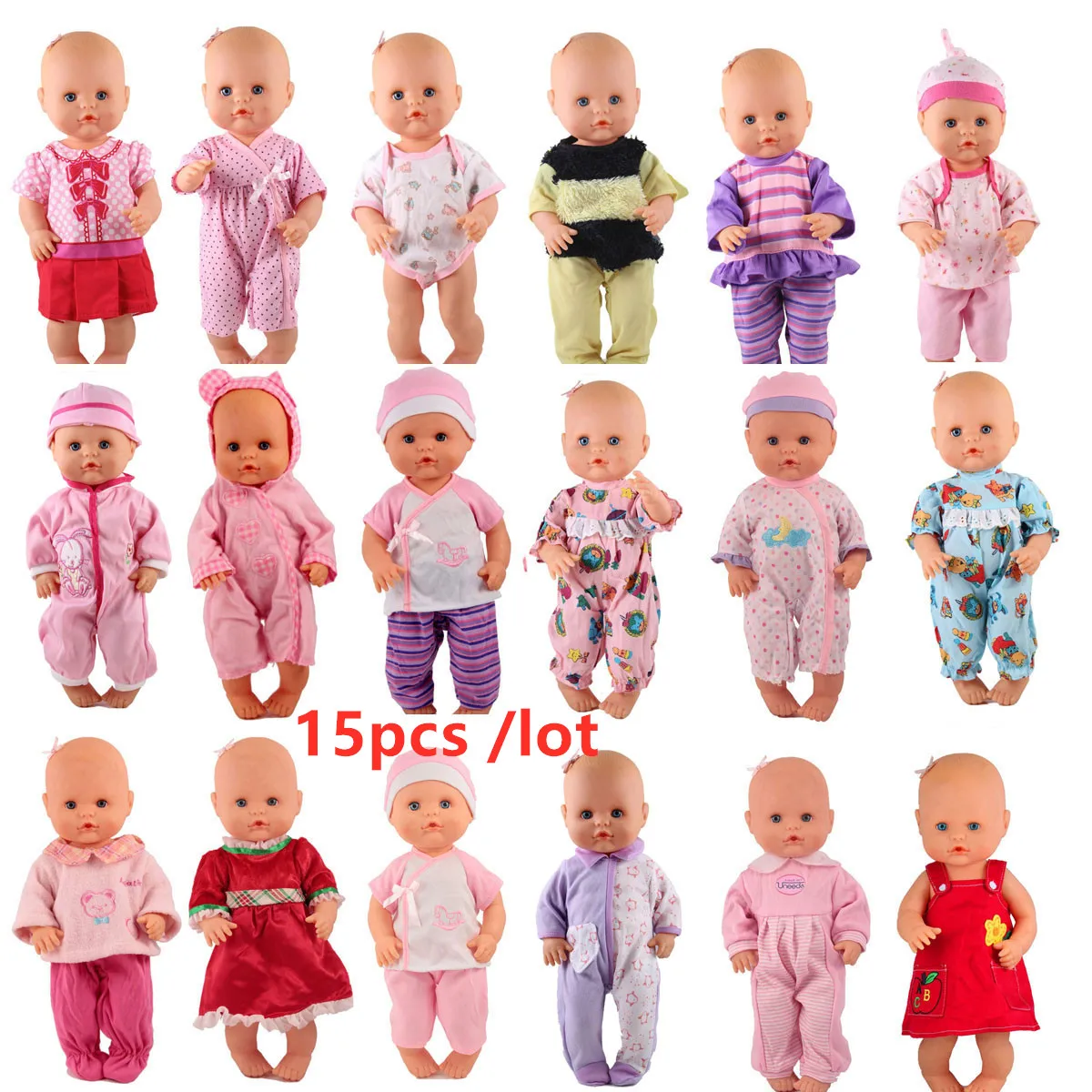 15PCS mixed 1 13 дюймов Одежда для кукол 35 см Nenuco Ropa Accesorios Nenuco y su Hermanita 15 шт./лот Модная Одежда для кукол Nenuco - Цвет: 15PCS mixed 1