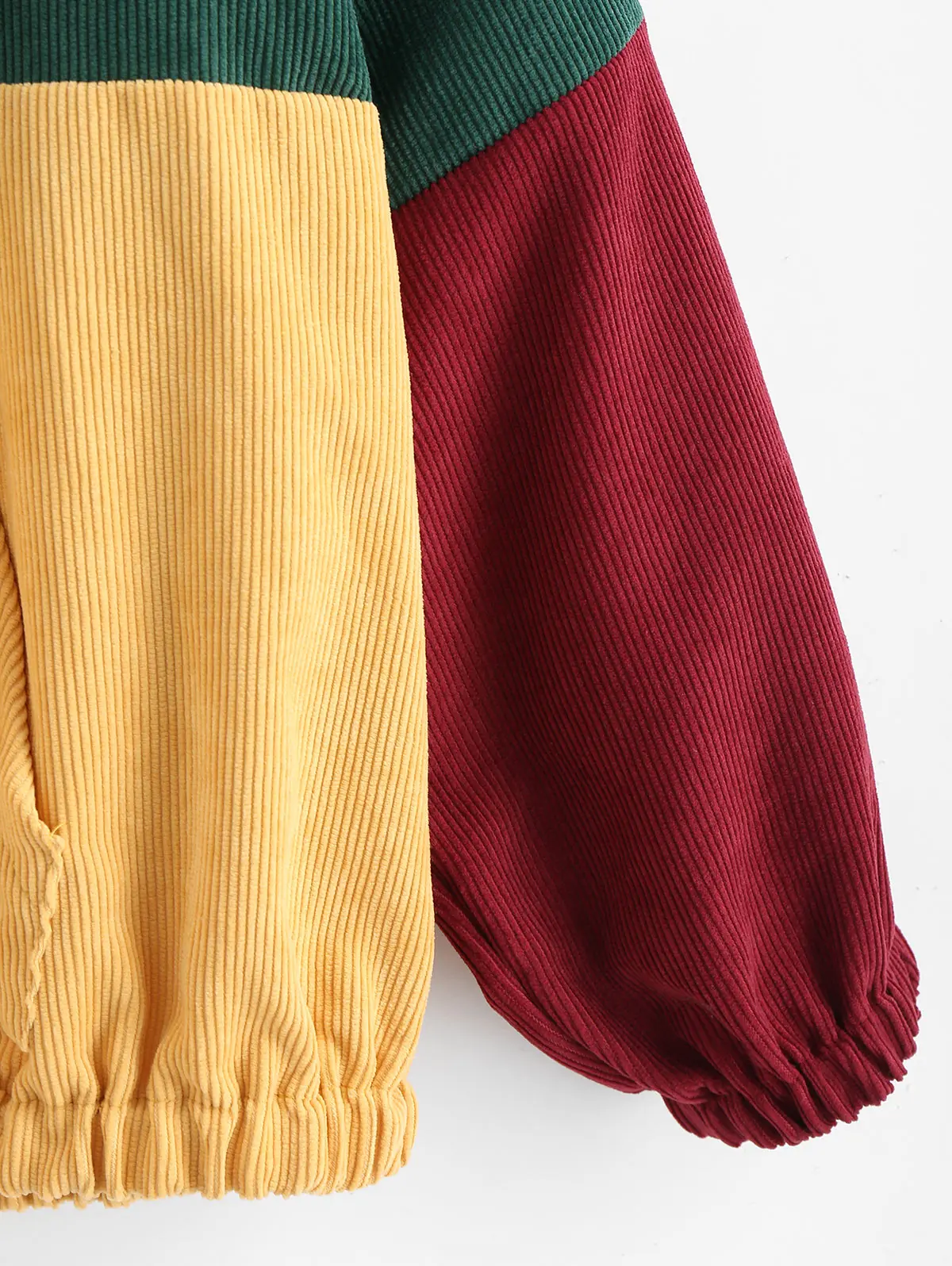 ZAFUL толстовка с капюшоном со шнуровкой полумолния контрастная Вельветовая