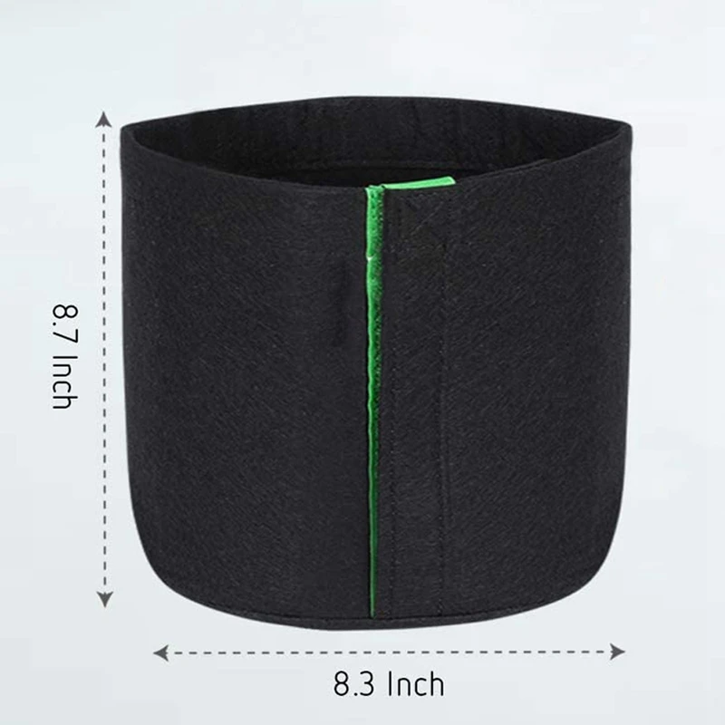 

2 Gallon Grow Bags, Fabric Pots with Self-Adhesive Sides for Transplanting Garden Vegetables Potato Flower Plant 5Pcs