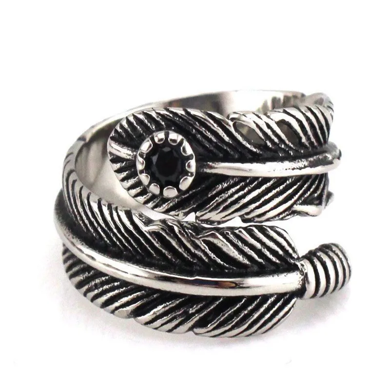 

1 Pcs Kpop Vintage Feather Silver Plated Ring NCT127 Super M Li Tairong WINWIN Dong Sicheng Same Ring Fans Accessories