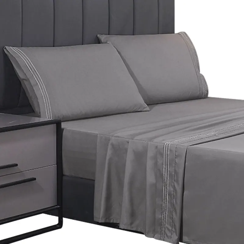 

Однотонные постельные комплекты из тонкого волокна, постельное белье, простыня, наволочки, набор постельного белья с глубоким карманом для ...