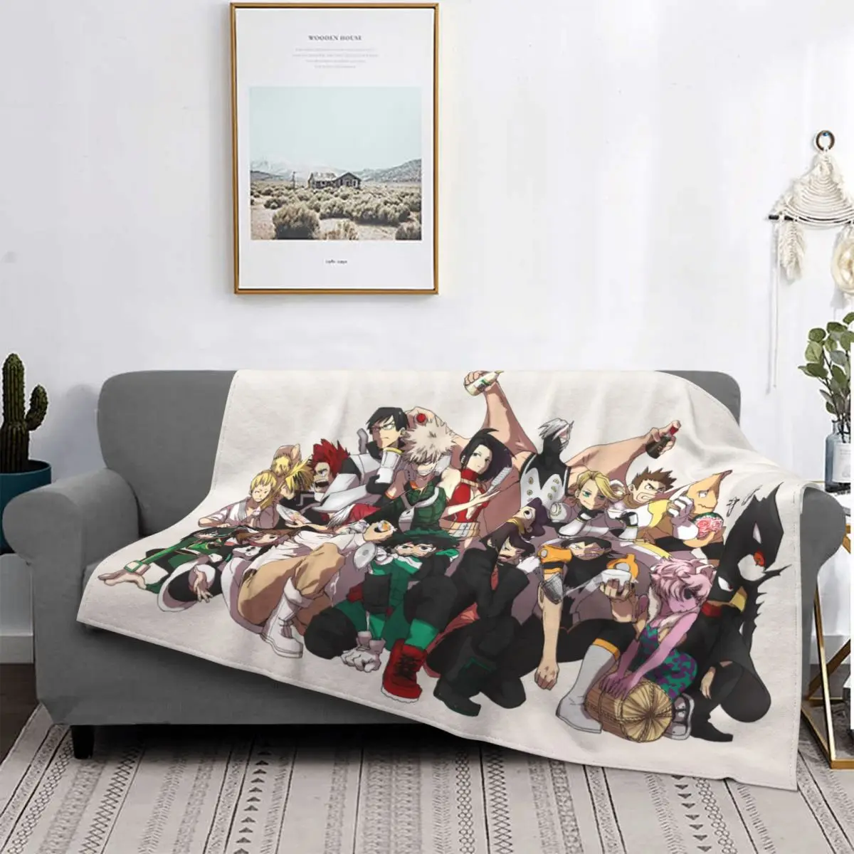 

Флисовое одеяло Boku, супермягкое одеяло из аниме «Моя геройская Академия», весна-осень