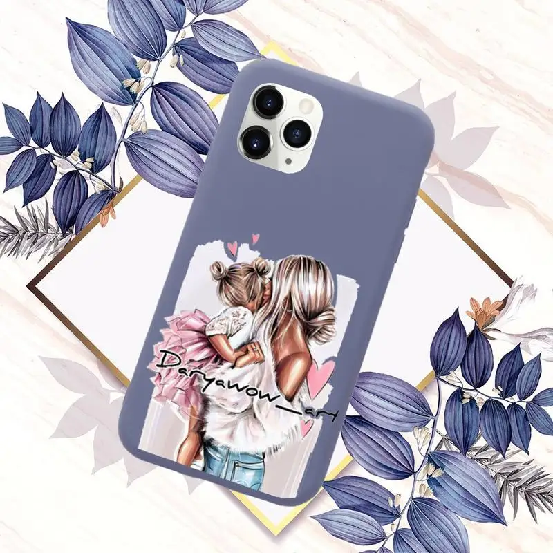 

Mom Dad Baby Girl Fashion Family Phone Case Candy Color for iPhone 11 12 mini pro XS MAX 8 7 6 6S Plus X SE 2020 XR