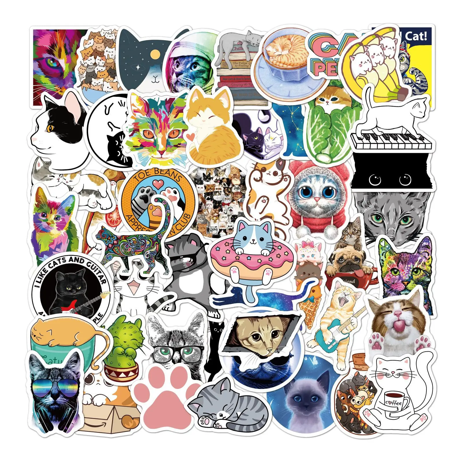 

10/30/50pcs Cute Cats Animal Graffiti Stickers Cartoon Kids Toy DIY Diary Suitcase Phone Laptop Bike Children Sticker Decals F5