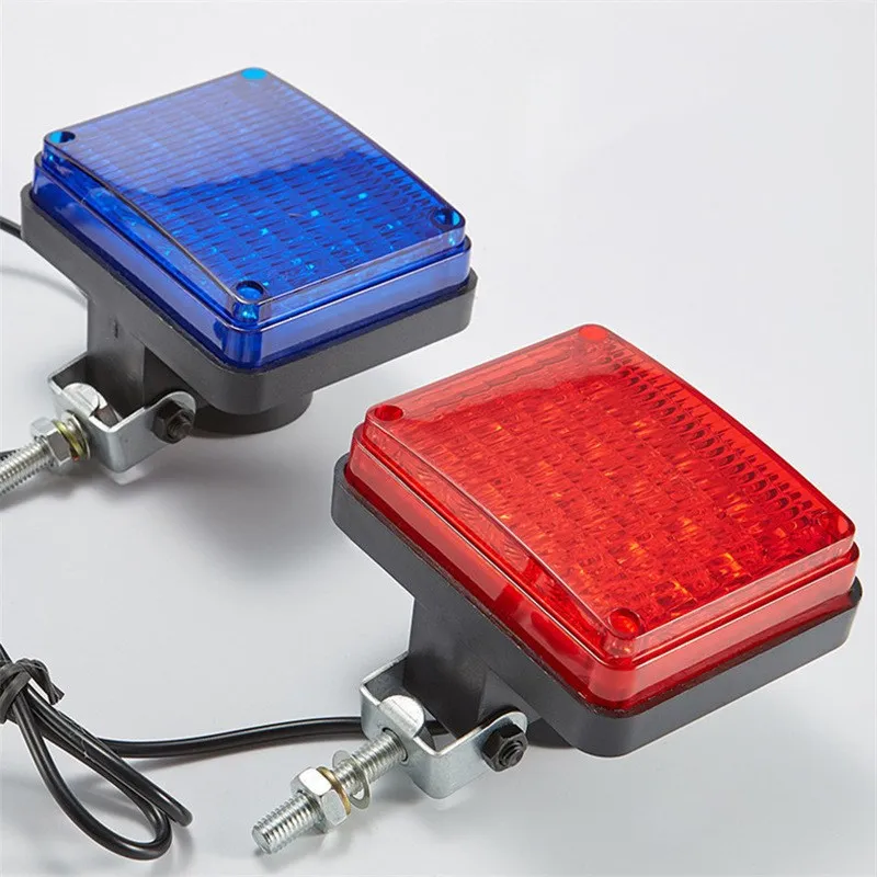 A Pair12V красный и синий квадратный светодиодный мигающий индикатор