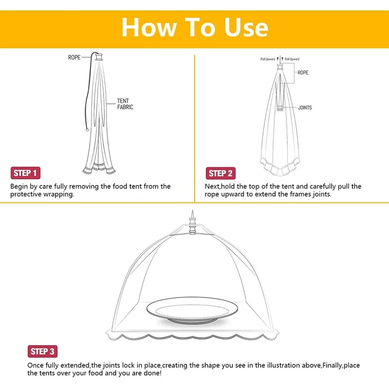 Пищевая крышка сетка пищевая палатка 6 упаковок белые тканевые крышки зонтик Sn