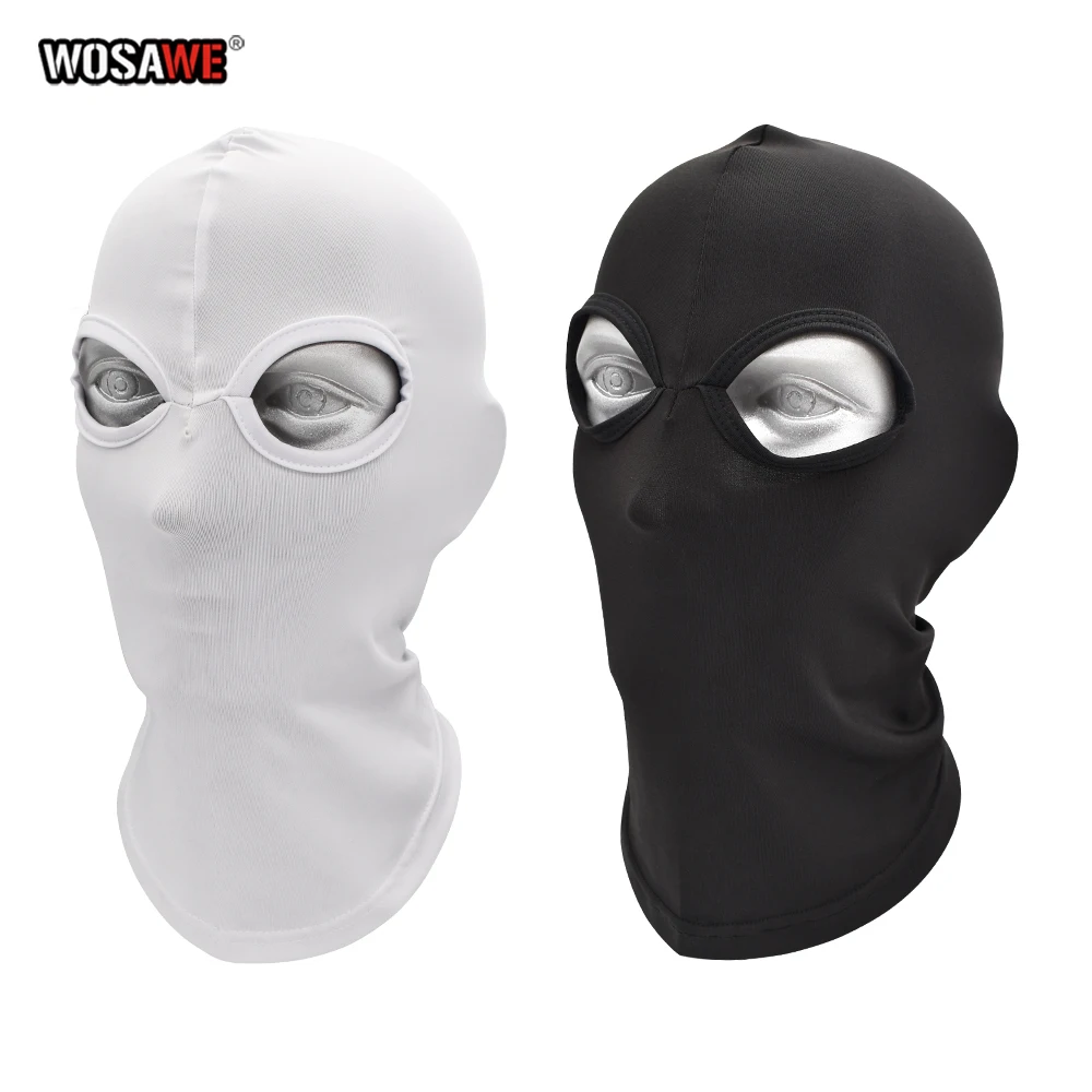 

WOSAWE Motorcycle Balaclava Full Face Cover Mask Breathable Three 2 Hole CS Motocross Helmets Beanie Face Masks Black White