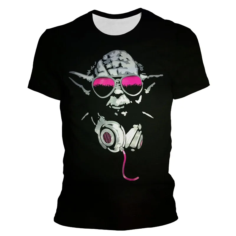 

Funny Fashion Summer New Men's T-shirt Star Wars Yoda Theme Tops 3d Digital Print Retro Trend Short Sleeve T-shirt Top Plus Size