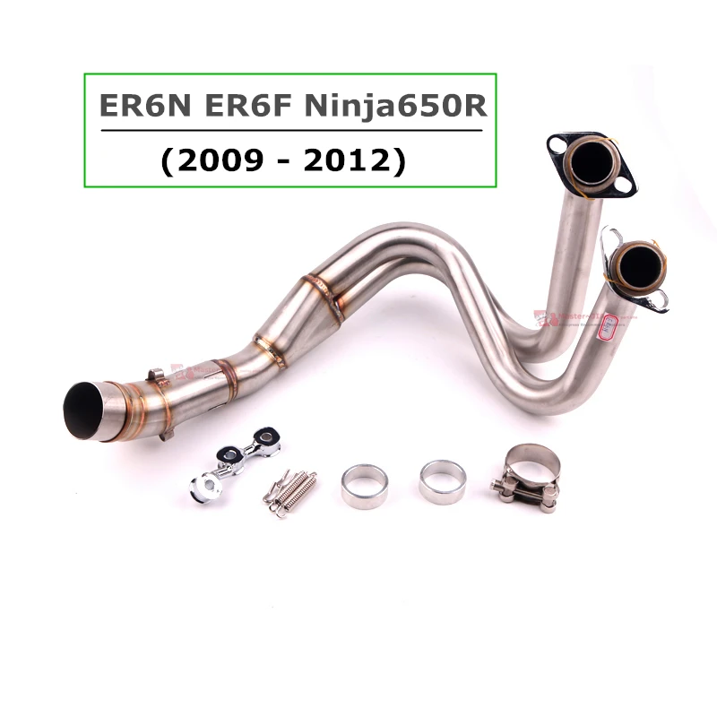 

MOTORCYCLE Exhaust Full system Middle pipe FOR KAWASAKI ER6N ER6F Ninja650R 2012-2014 or 2009-2012 without exhaust slip on