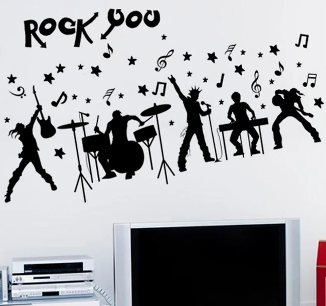 Современные Настенные стикеры в стиле рок музыка наклейки на стену для