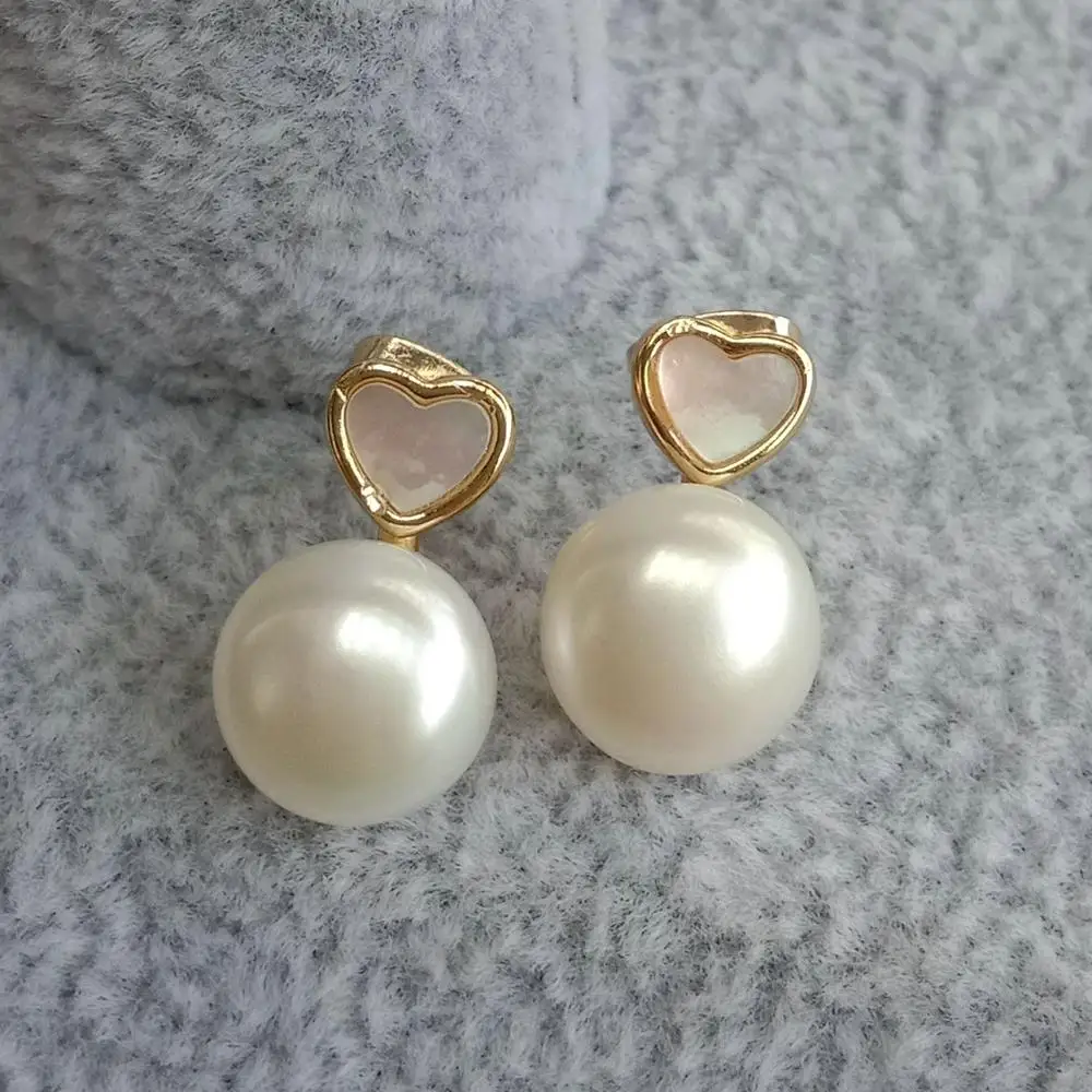 Y · YING полукруглая белая пресноводная жемчужина в форме сердца искусственная