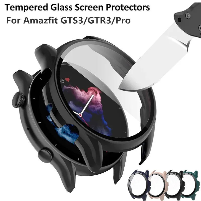 Чехол для ПК + закаленное стекло Amazfit GTR 3 Pro 2/2e/GTR2 eSIM Smartwatch защитный чехол GTS - Цена: 156.6