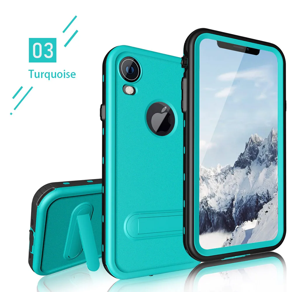 Grass Blue SHELLBOX телефон водонепроницаемый чехол для iPhone XR X XS Max чехол TPU Силиконовый чехол для iPhone 7 8 Водонепроницаемый Чехол - Цвет: Grass Blue