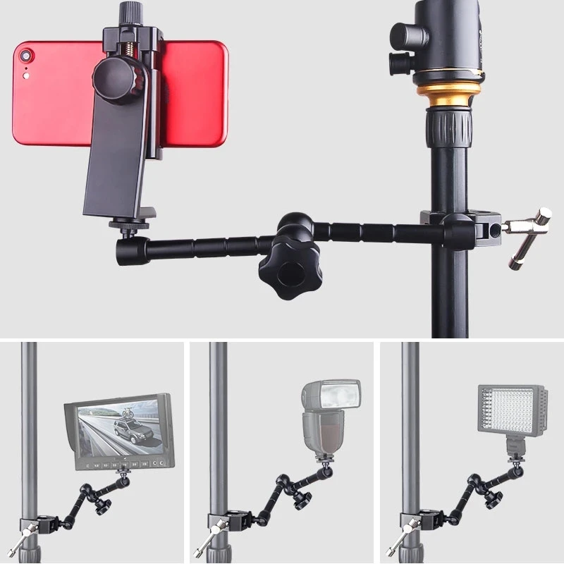 11 Inch Adjustable Friction Articulating Magic Arm + Super Clamp for DSLR LCD Monitor LED Flash Light Camera Accessories | Электроника