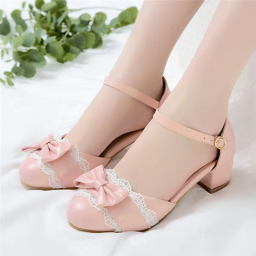 

Office Pumps Square D'Orsay Low Mid Heels Woman Casual Mary Janes Shoes Ankle Strap Women Shoes Small Big Size 30 - 43