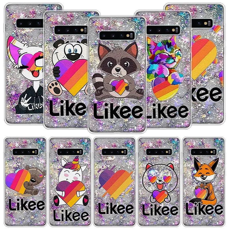 Забавный чехол Likee с котом медведем любовным сердцем для телефона Samsung S22 Ultra S21 Plus