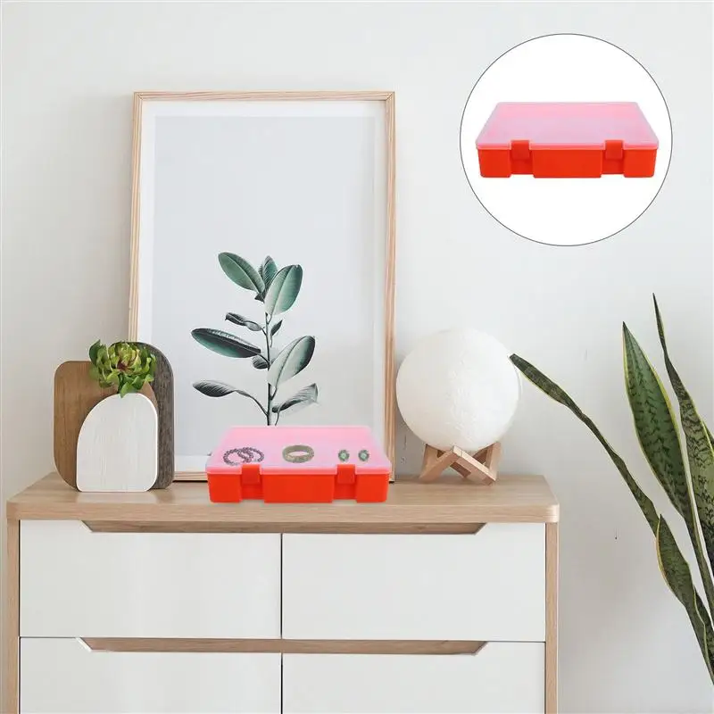

Portable Plastic Storage Container With Dividers Jewelry Organizer Tools Compartments