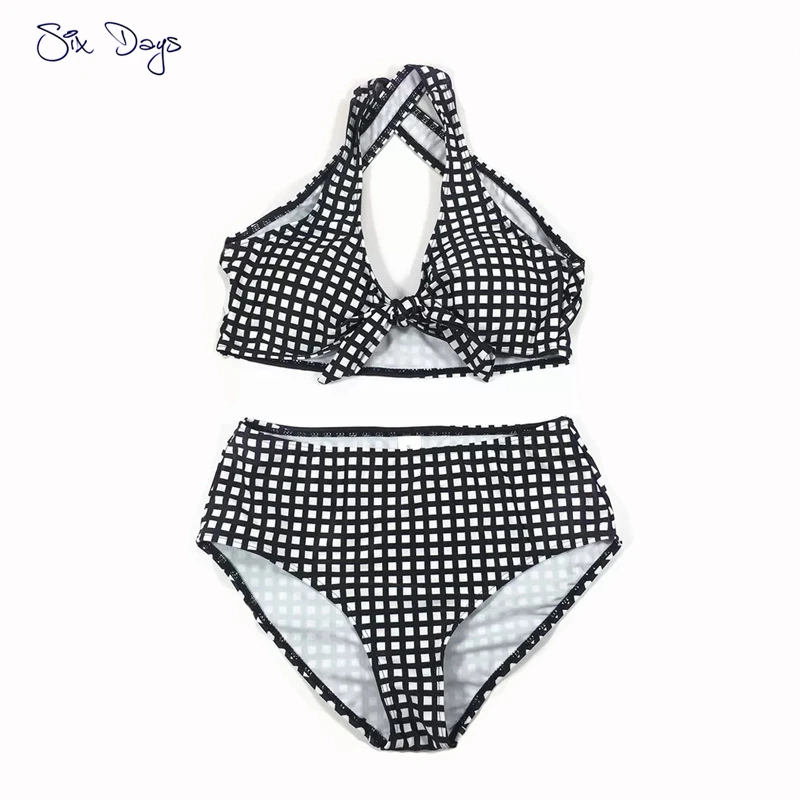 

Plaid High Waist Bikini Swimsuit Women Push Up Bikini Set Two Piece Bandeau Swimwear Bathing Suit Biquini Female Beachwear