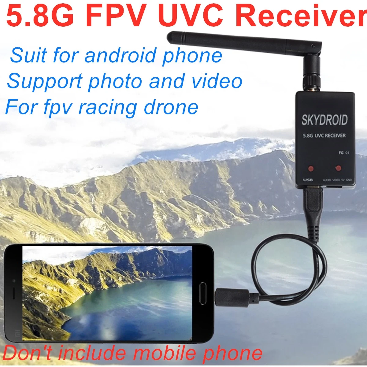 Мини приемник FUAV OTG 5 8G 150CH FPV UVC видео Downlink VR Android Phone|Детали и аксессуары| |