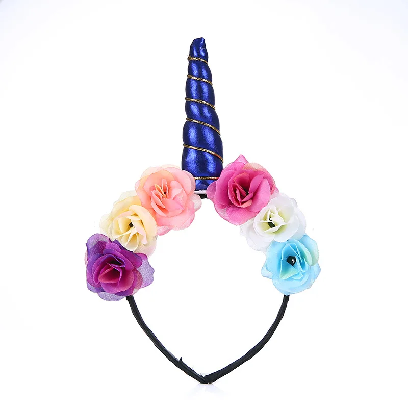 

Детский головной убор для Хэллоуина Темно-Синий Единорог принцесса головной убор для вечеринки на день рождения