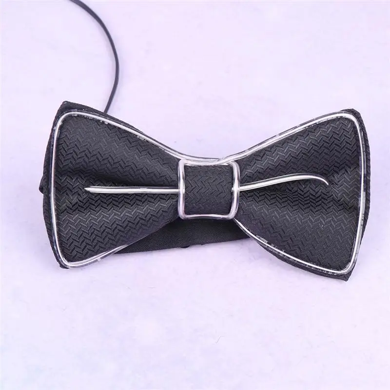 

Transparent Blue LED Glowing Tie Flashing Bow Tie Luminous Bow Tie Party Performance Supplies Photo Props without Battery