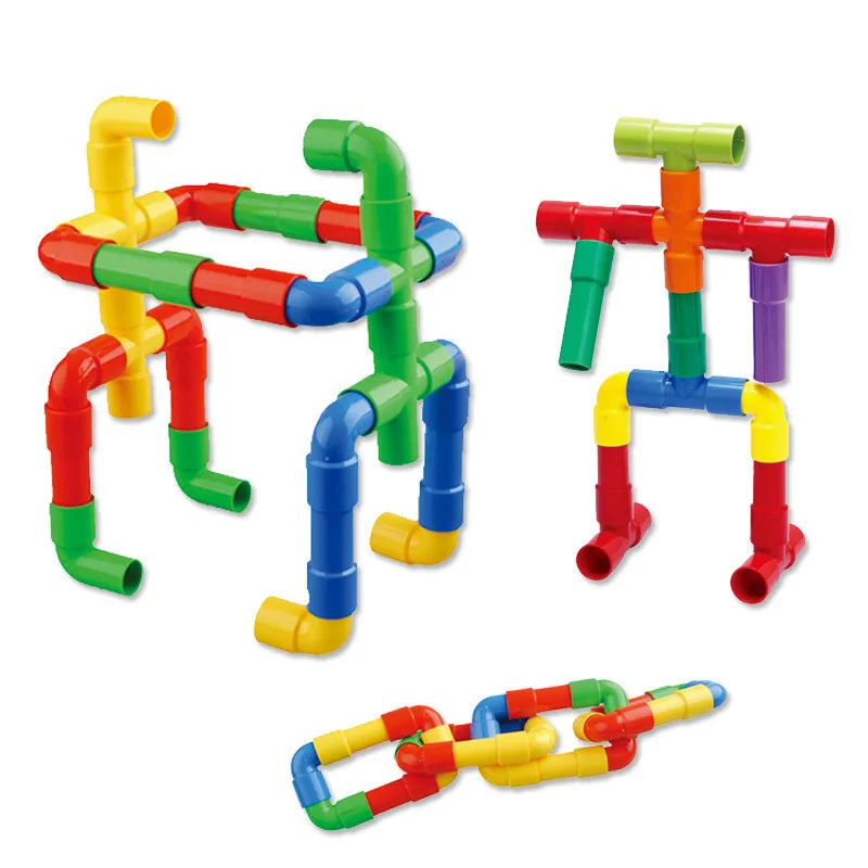 

Colorful Educational Water Pipe Building Blocks Toys For Children DIY Assembling Pipeline Tunnel Block Model Toy