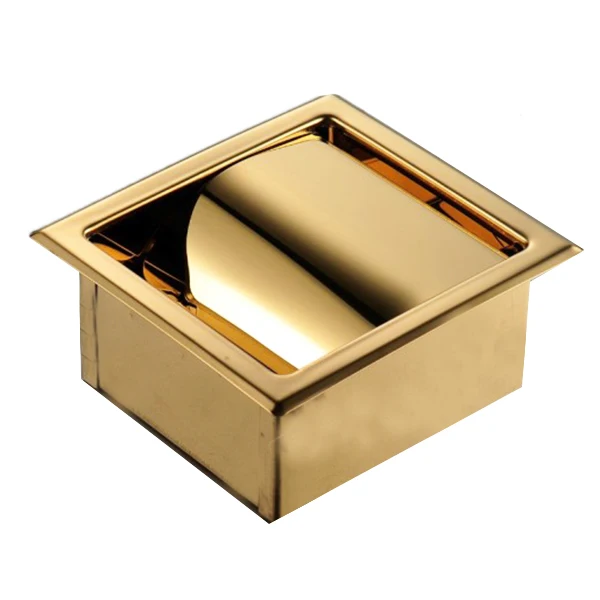 

304 Stainless Steel Wall-Mounted Embedded Paper Roll Holder Toilet Tissue Box Concealed Toilet Paper Holder