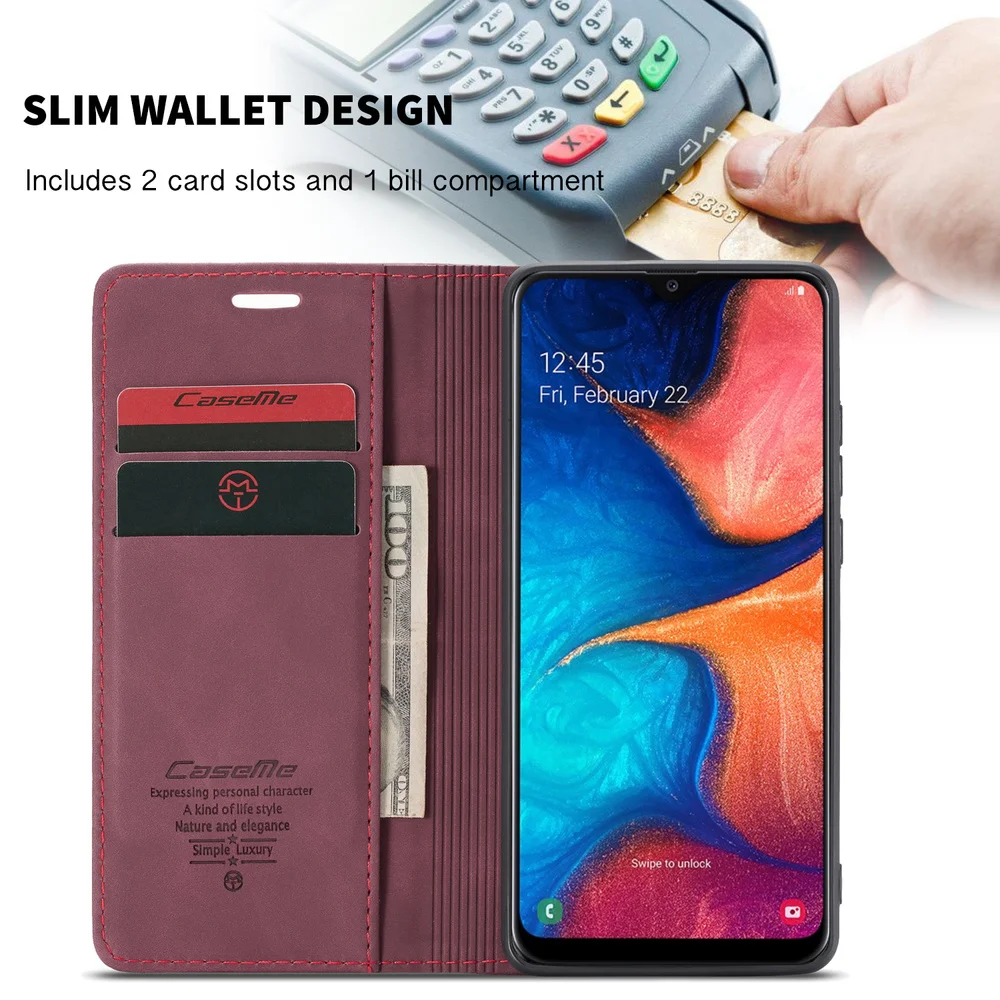 Кожаный чехол для Samsung Galaxy A20 A20E A70 A50 A40 A30 A80 металлический с логотипом S10 S10E Plus