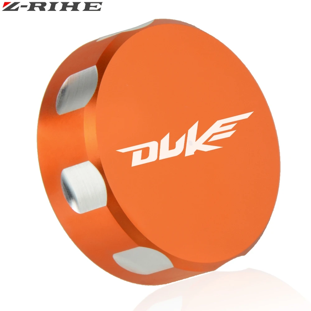 orange DUKE LOGO Для KTM DUKE 390 Задняя Тормозная жидкость Крышка Резервуара Кепки для KTM duke 390 125/200 250 2013 с логотипом - Цвет: orange DUKE LOGO