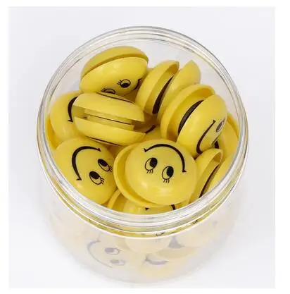 yellow 30 шт. красочные круговые магнитные наклейки на холодильник с милой улыбкой магниты на холодильник для детей, держатель для записей, подарки для детей - Цвет: yellow
