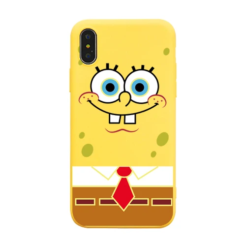 Yellow For iPhone 6 6s 7 8 Plus X Xs 11 Pro Max Xr Soft Silicone Cases Cute Funny Cartoon Sponge Bob Square Pants Patrick Star Case - Цвет: Yellow