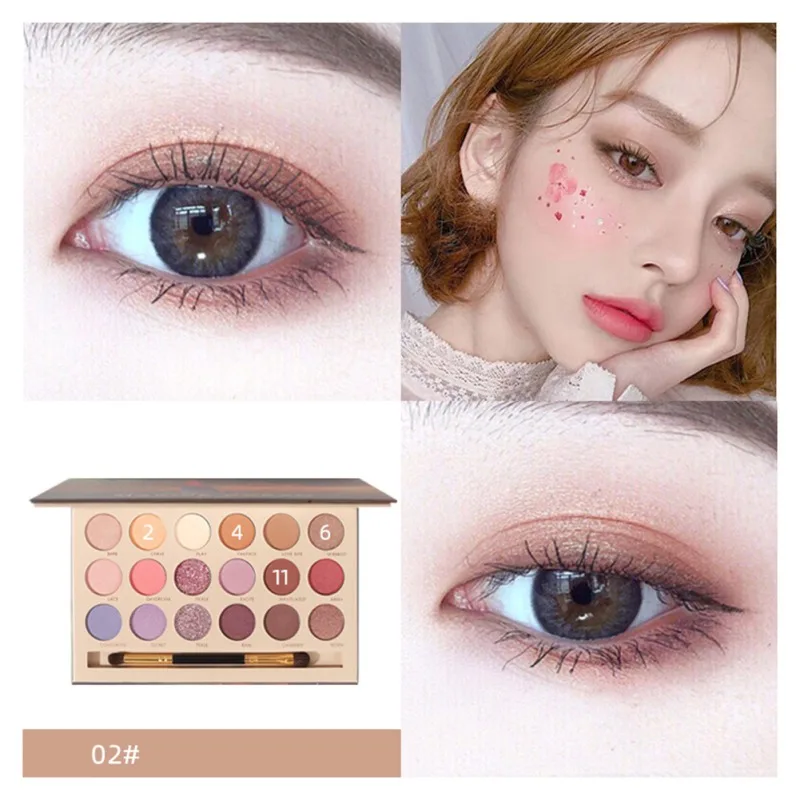 

18 Colors Eye Shadow Waterproof Smudge-proof Colorfast Shimmer Matte Eyeshadow Palette With Brush S1