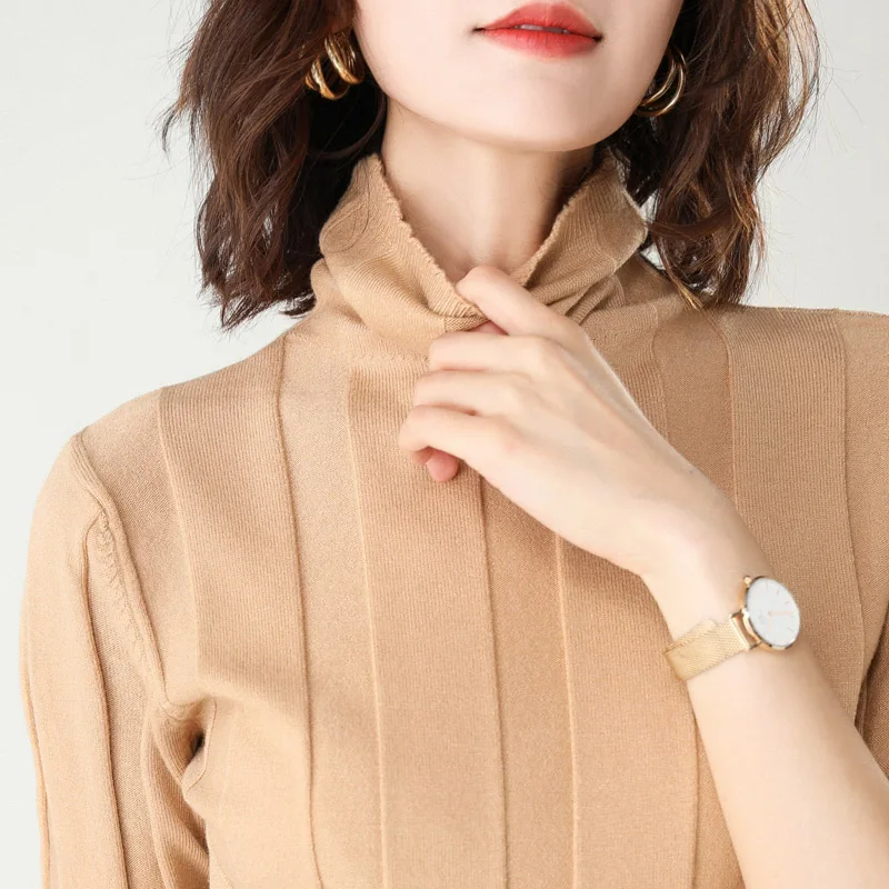 Кашемировый женский свитер с высоким воротником шерстяной пуловер женские