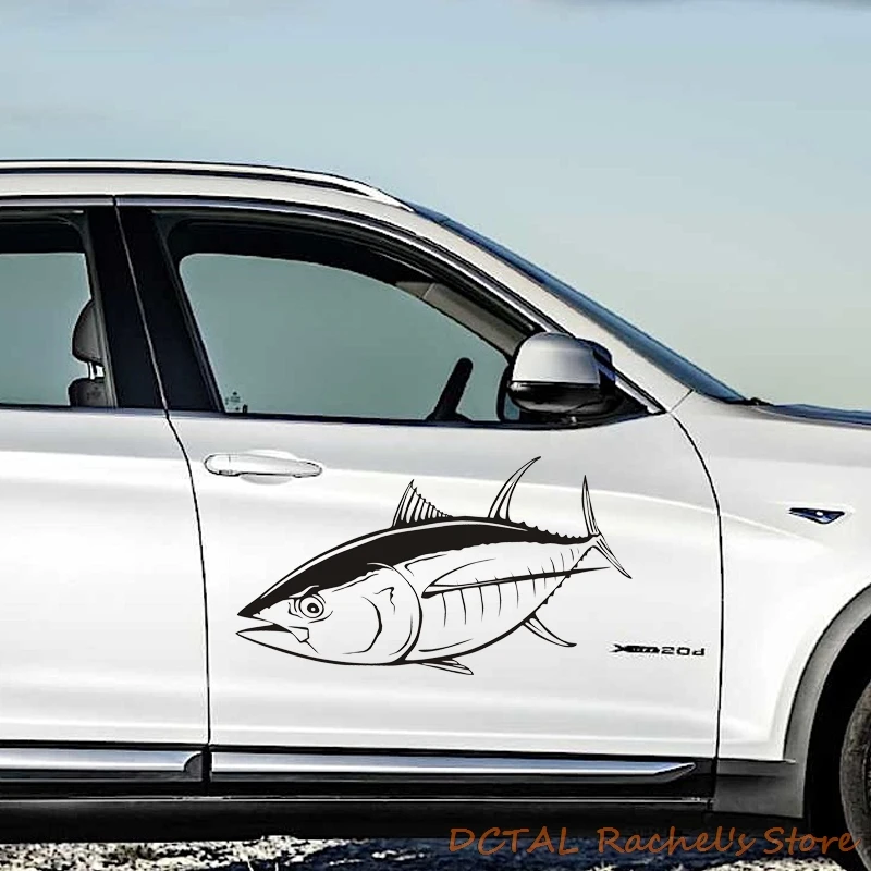 Наклейка на автомобиль с тунцом наклейка рыбой крышка топливного бака дверь окно