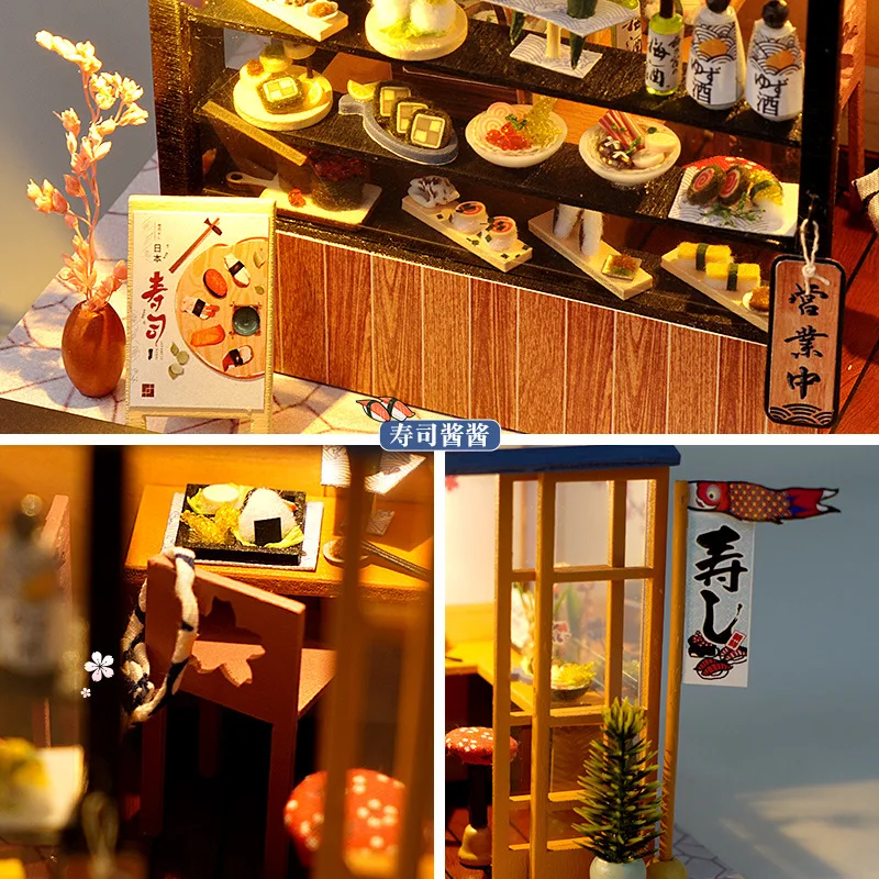 cutebee diy dollhouse kit wooden doll houses miniature dollhouse furniture kit with led toys for children christmas gift free global shipping