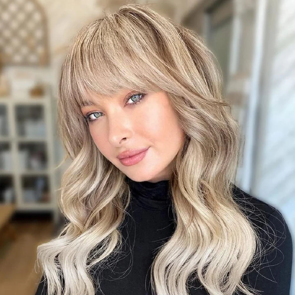 blonde bang wig