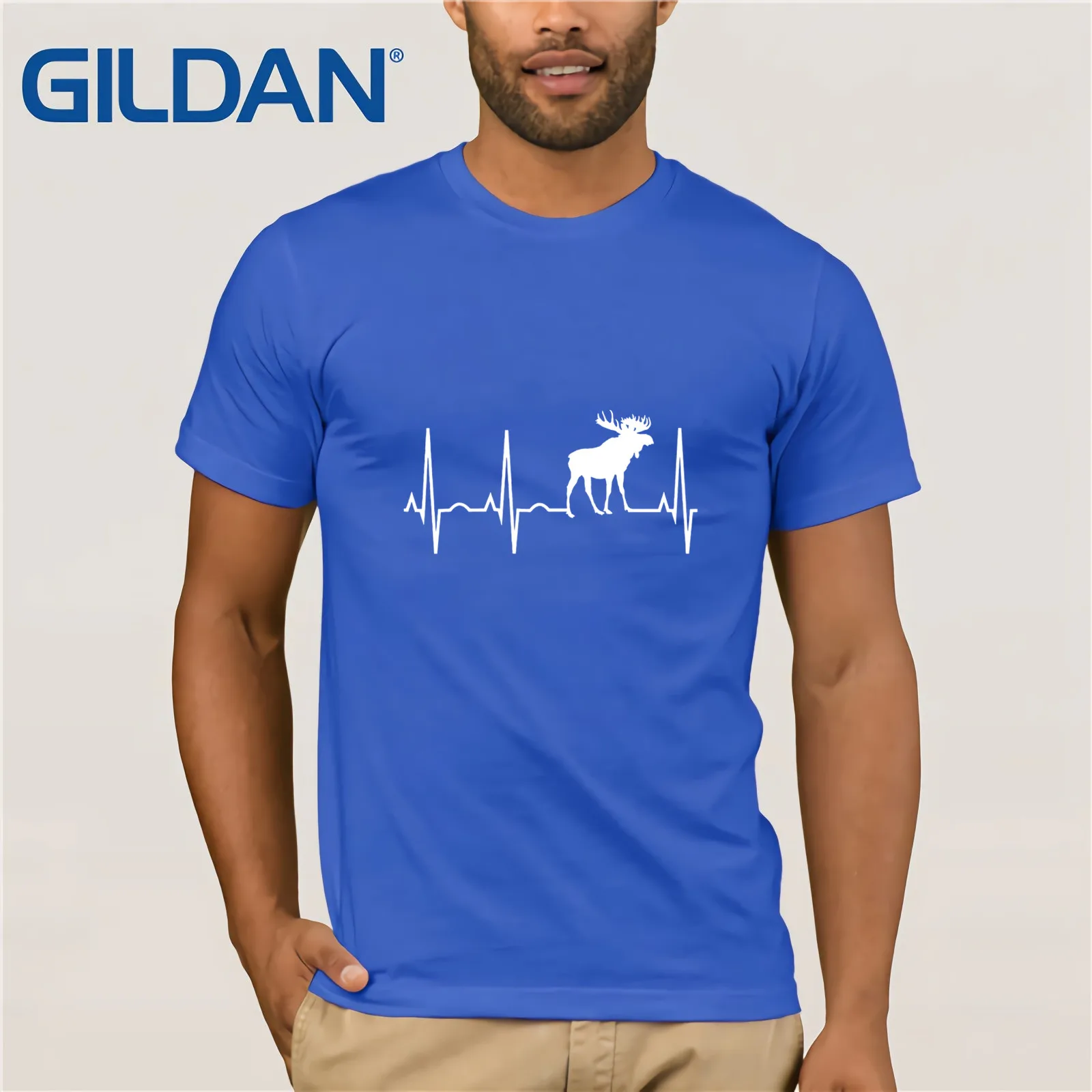 Moose Футболка с принтом сердцебиения для любителей футболка северным 2019 Летняя