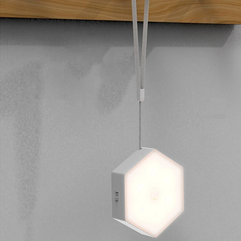 Светодиодный светильник с датчиком движения USB-зарядка прикроватная лампа для