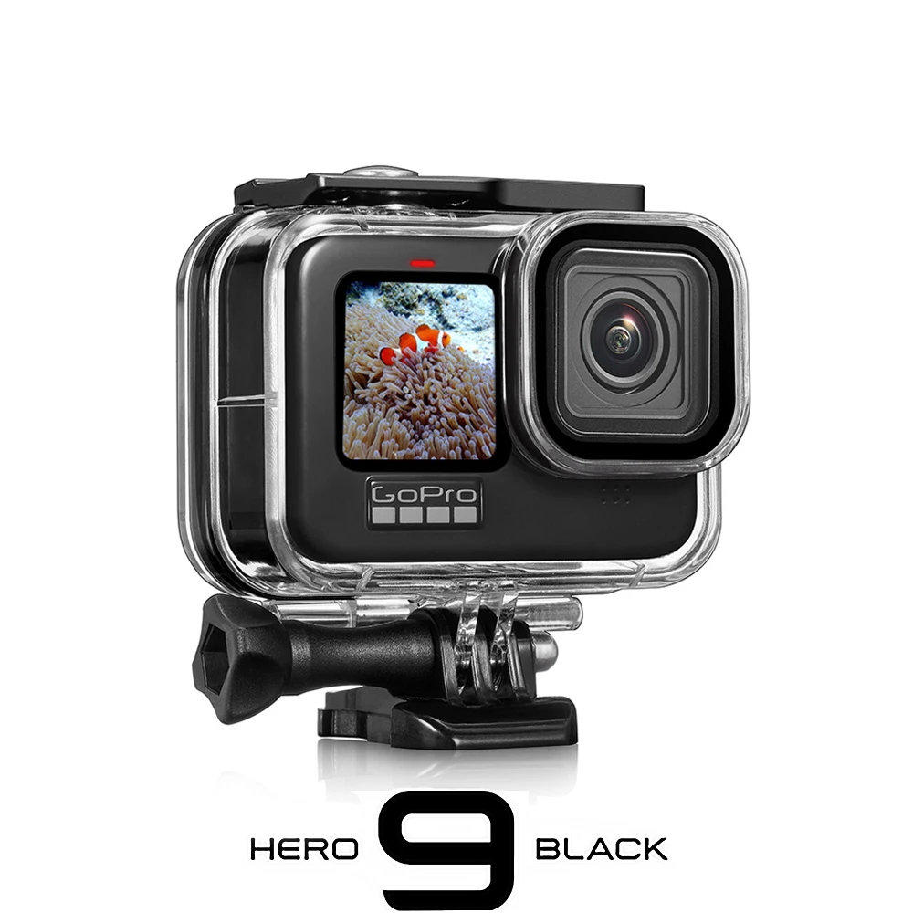 

NEW Suitable for Gopro Hero9 Waterproof Case Sports Camera Accessories Filter Set Diving Protective Case 60M Waterproof Case