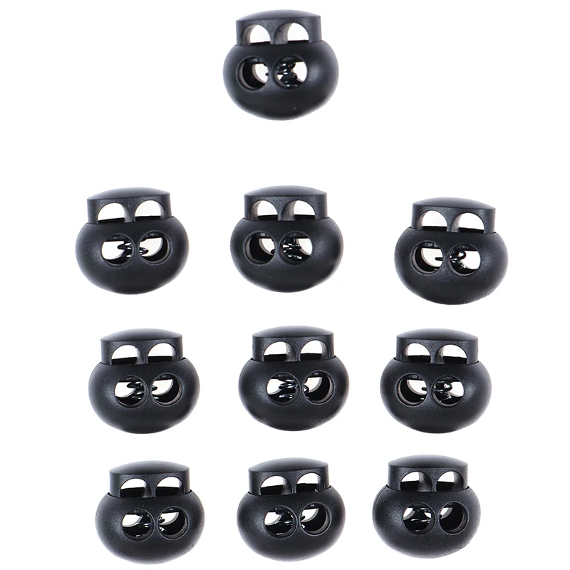 

50 Pcs Shoelace Accessories Black Stopper Toggle Clips Buckle DIY Sportswear