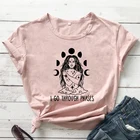 Женская Винтажная футболка с изображением Луны и фаз